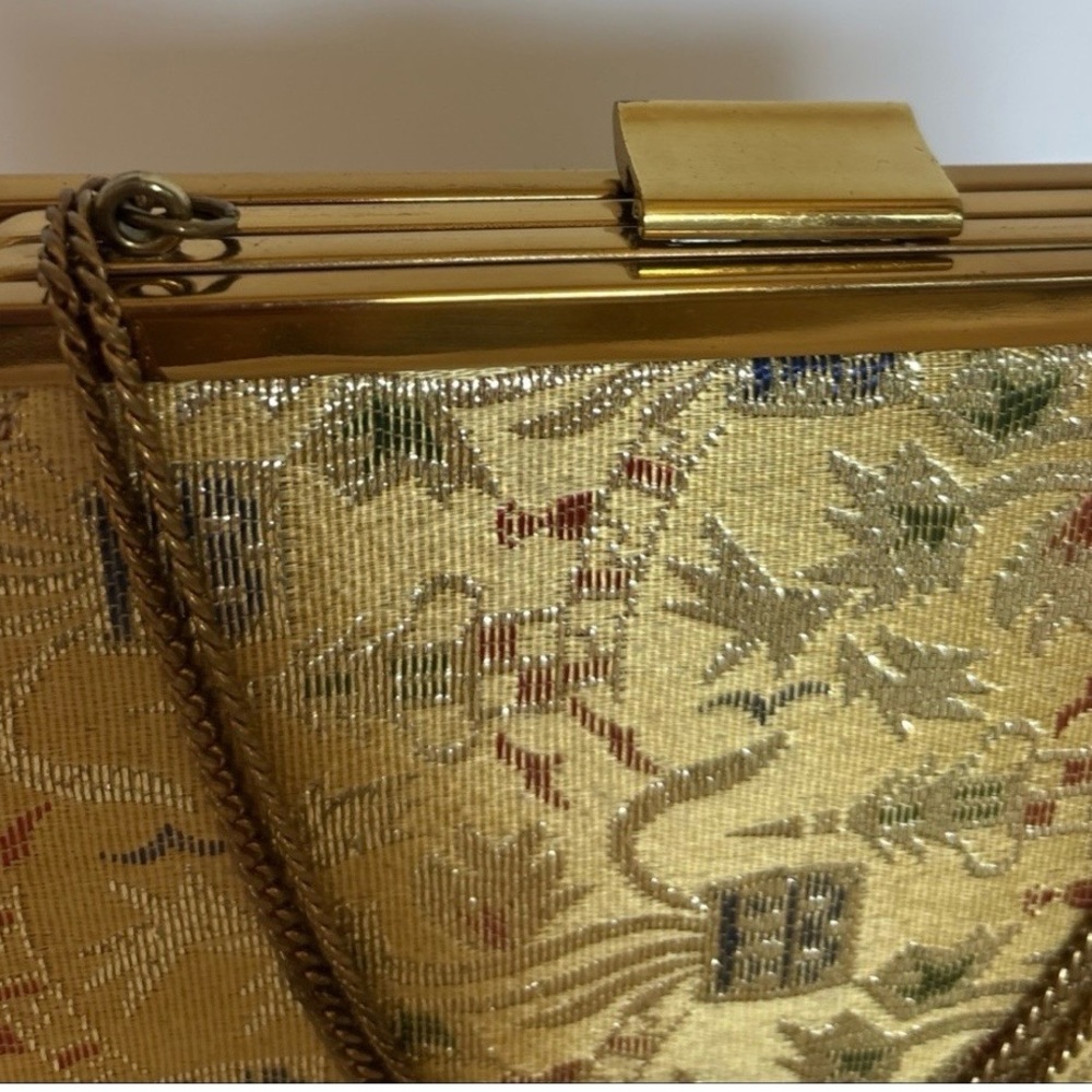 Rare Vintage 1950s Edwards Bag, Convertible Gold and Black Evening Purse - Picture 2 of 16